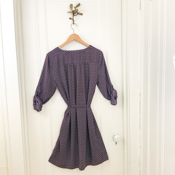 LOFT Long sleeve patterned dress - Picture 2 of 4